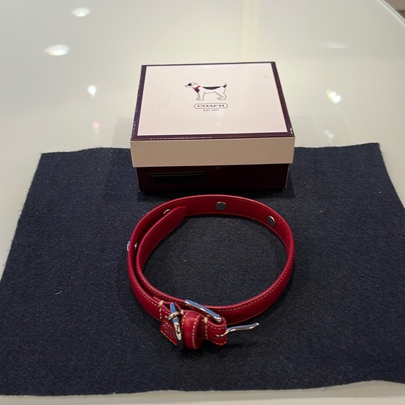 NIB Coach Red Leather Dog Collar